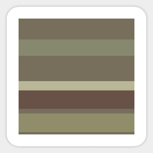 A rare combination of Purplish Brown, Pastel Brown, Brown Grey, Sage and Artichoke stripes. Sticker